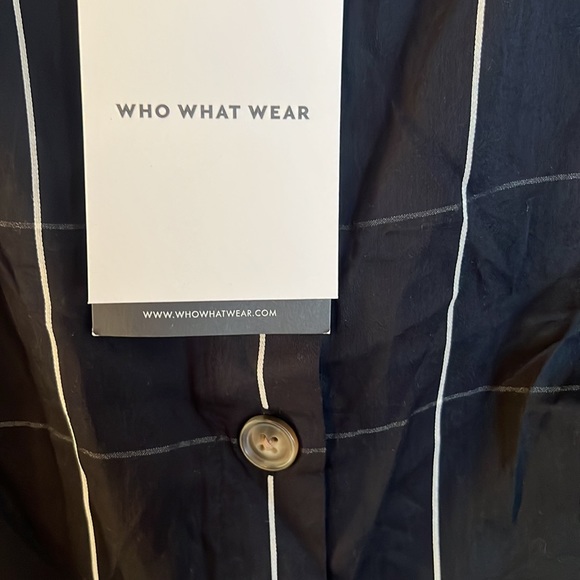 NWT Who What Wear Minimalist Black Plaid button front Top XL - Picture 3 of 7